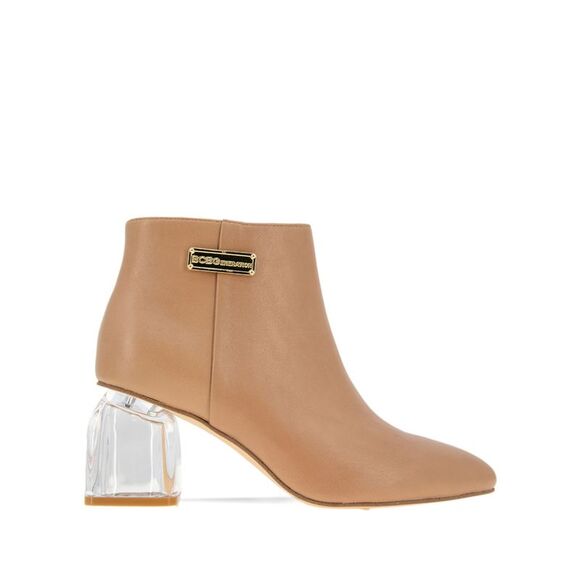 BCBGENERATION Womens Beige Comfort Axton Almond Toe Zip-Up Dress Booties 5 M - Picture 2 of 4